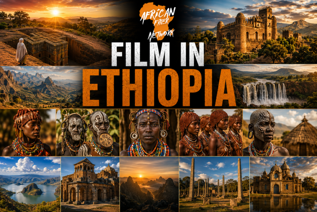 Filming in Ethiopia - Lalibela churches, Gondar castles, Simien Mountains, Omo Valley cultures and Blue Nile Falls filming locations
